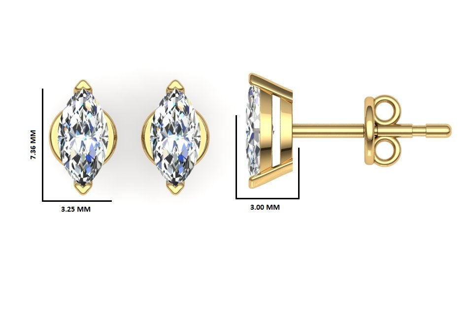 Classic Blissful Solitaire Lab Diamond Martini Studs Earrings