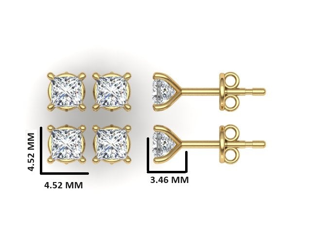 Classic Blissful Solitaire Lab Diamond Martini Studs Earrings