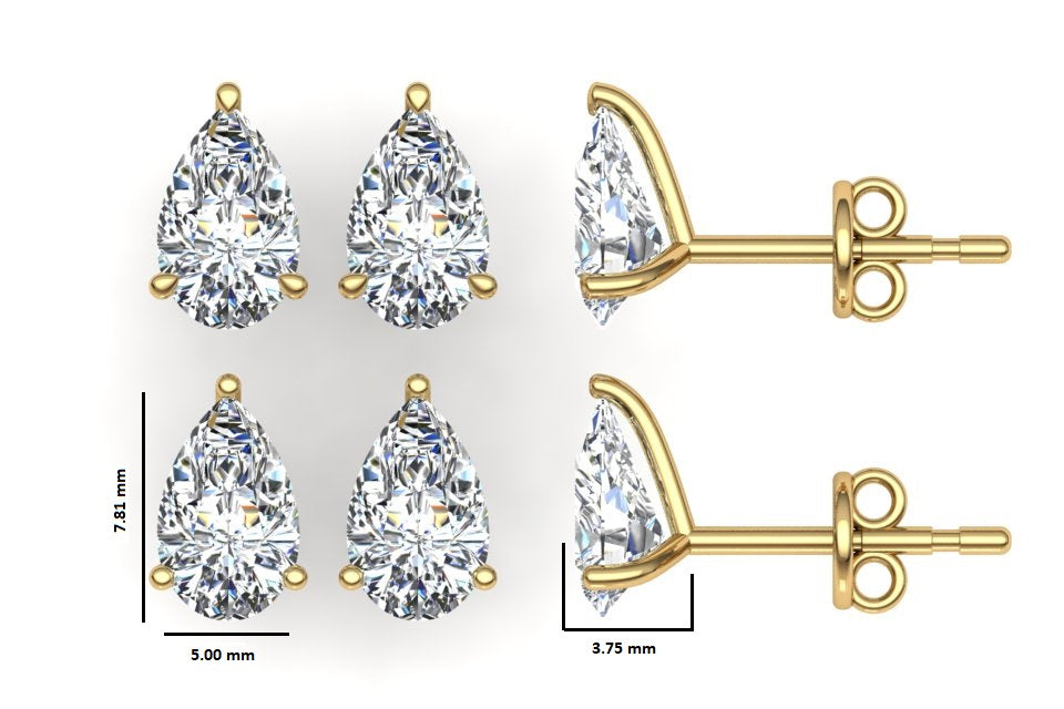 Classic Blissful Solitaire Lab Diamond Martini Studs Earrings