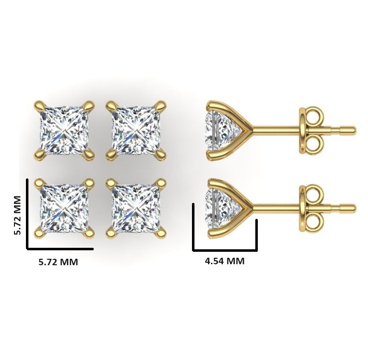 Classic Blissful Solitaire Lab Diamond Martini Studs Earrings
