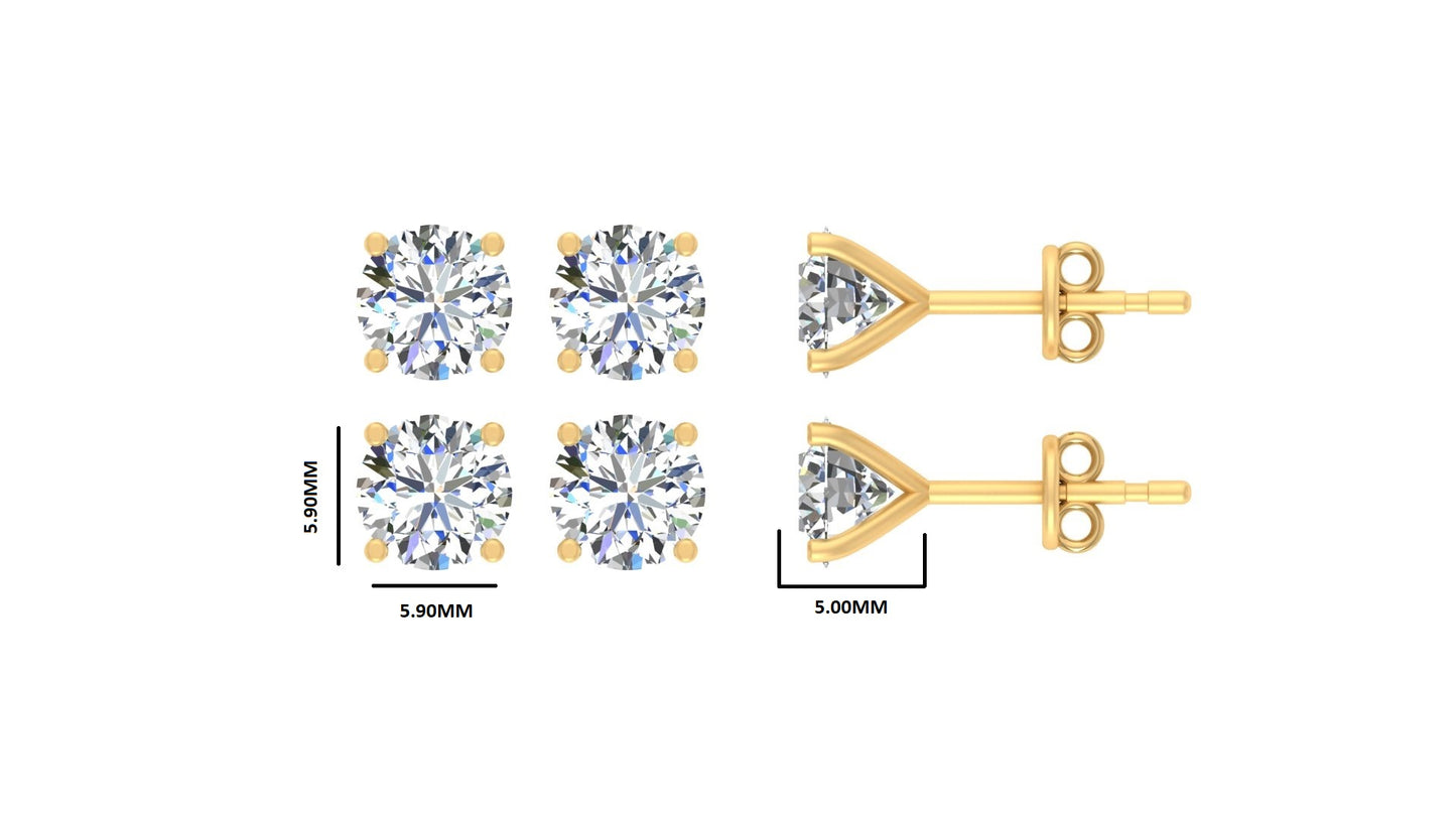 Classic Blissful Solitaire Lab Diamond Martini Studs Earrings