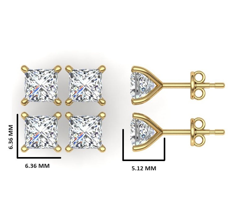 Classic Blissful Solitaire Lab Diamond Martini Studs Earrings