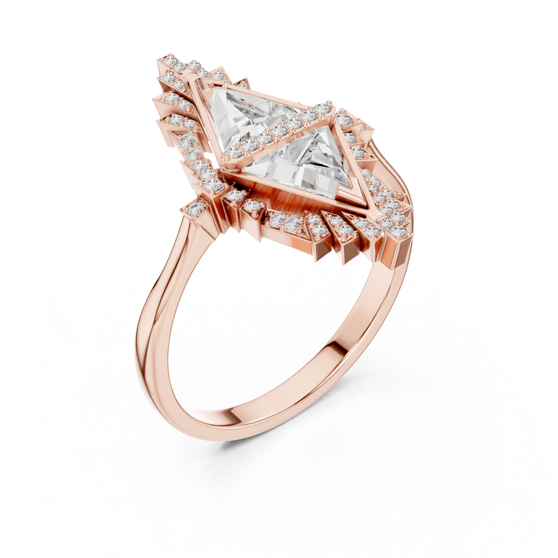 Empire Arrow Lab Diamond Ring – Bold Designer Statement for Party Queens