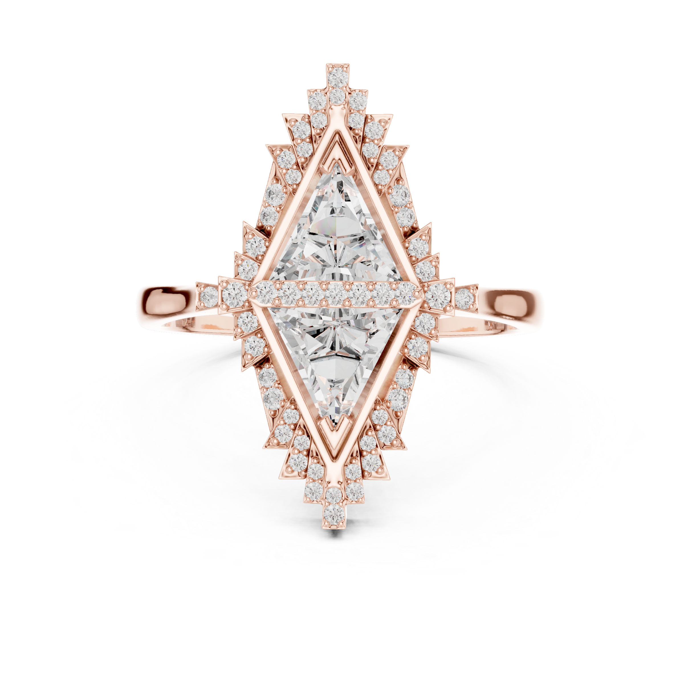Empire Arrow Lab Diamond Ring – Bold Designer Statement for Party Queens