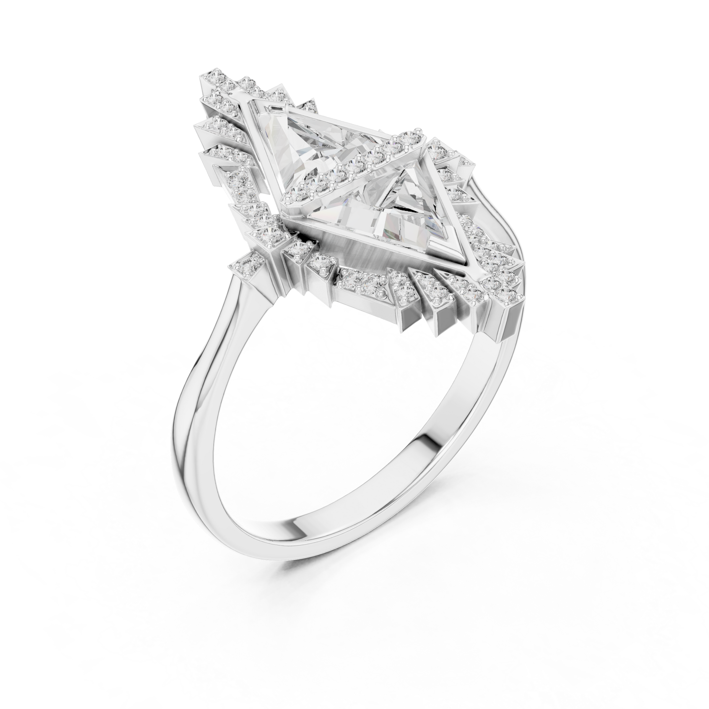 Empire Arrow Lab Diamond Ring – Bold Designer Statement for Party Queens