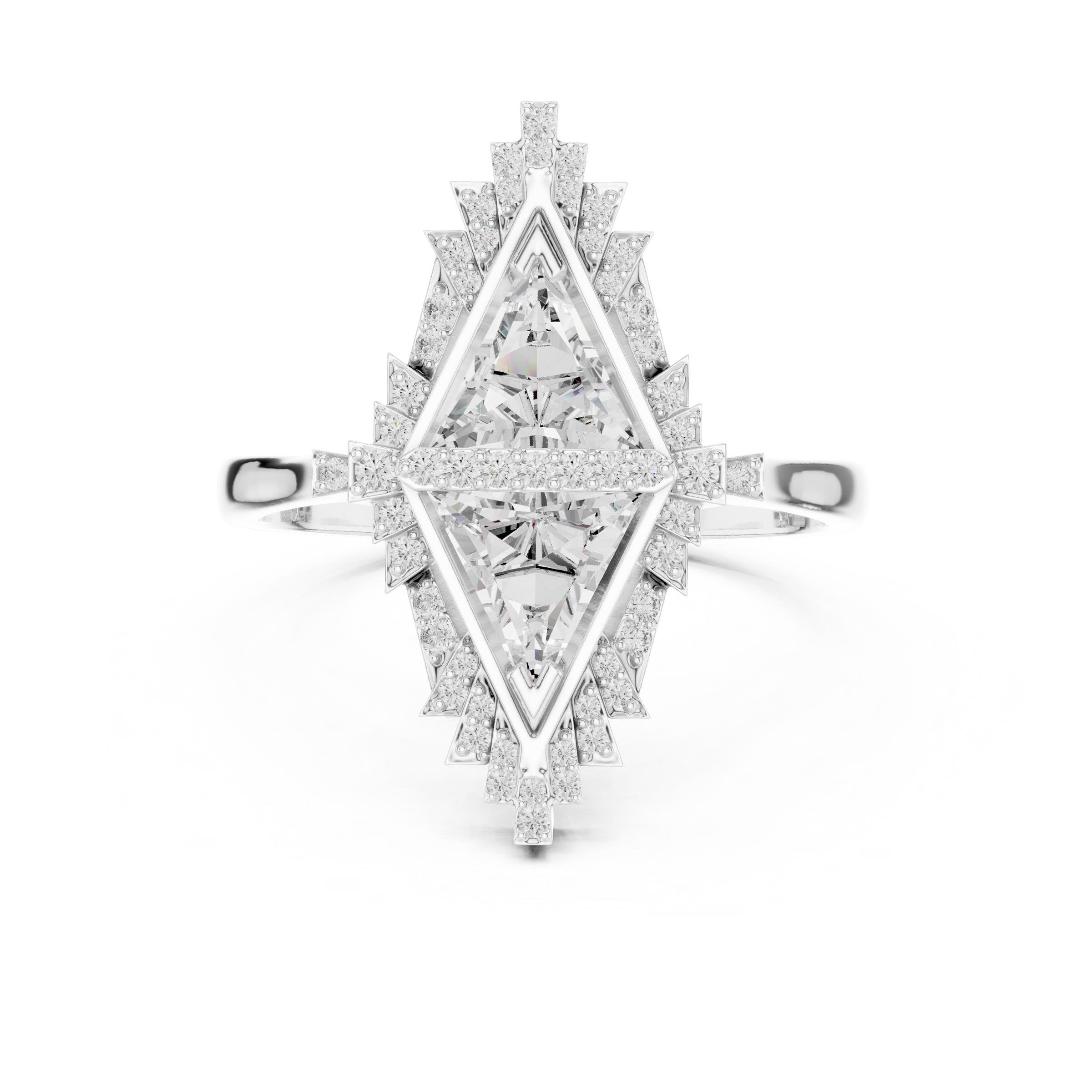 Empire Arrow Lab Diamond Ring – Bold Designer Statement for Party Queens