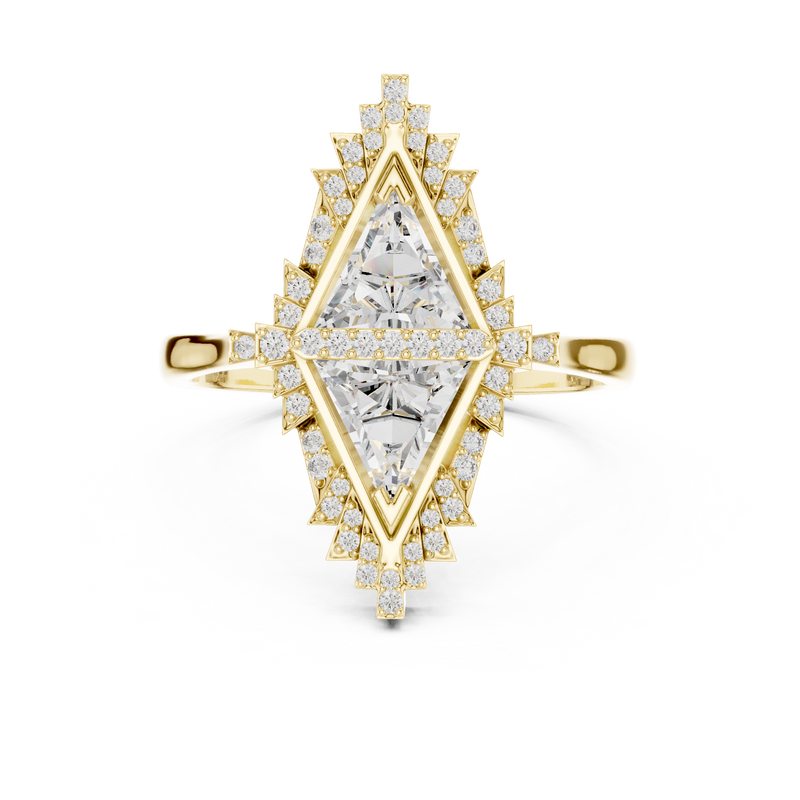 Empire Arrow Lab Diamond Ring – Bold Designer Statement for Party Queens