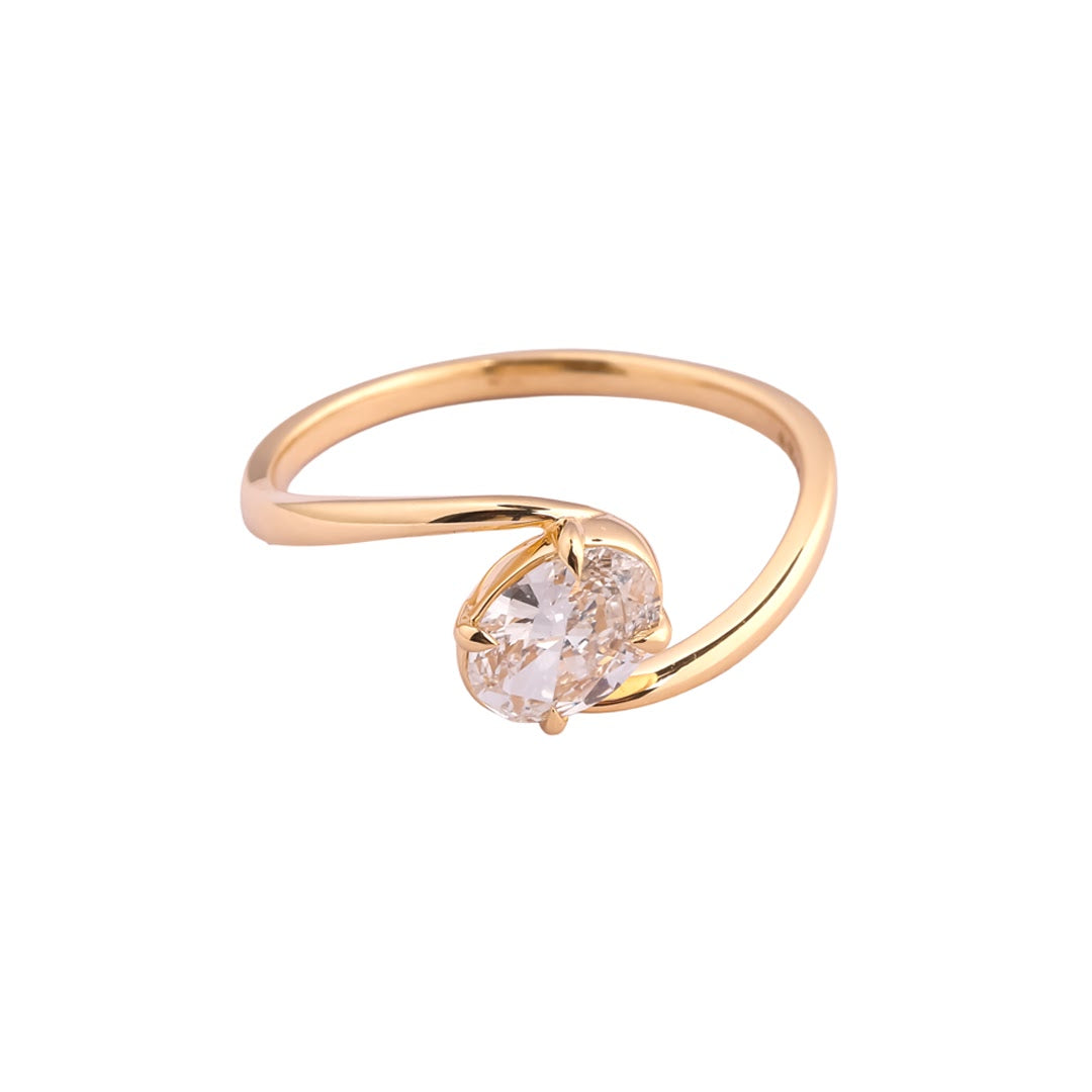 Orbit Oval Sculptural Bypass Ring — view 3