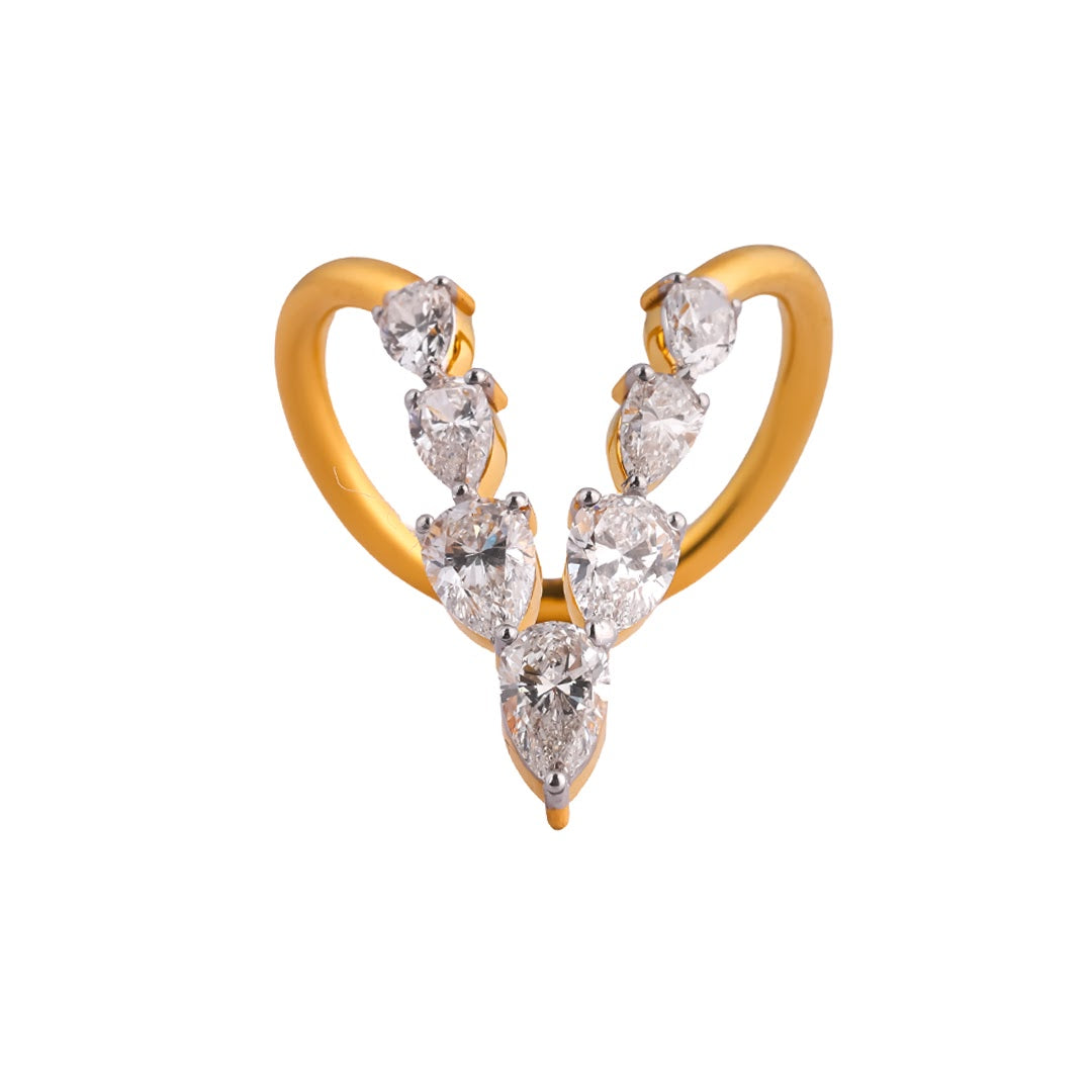 Willow Pear-Leaf Sculptural Cocktail Ring — view 4