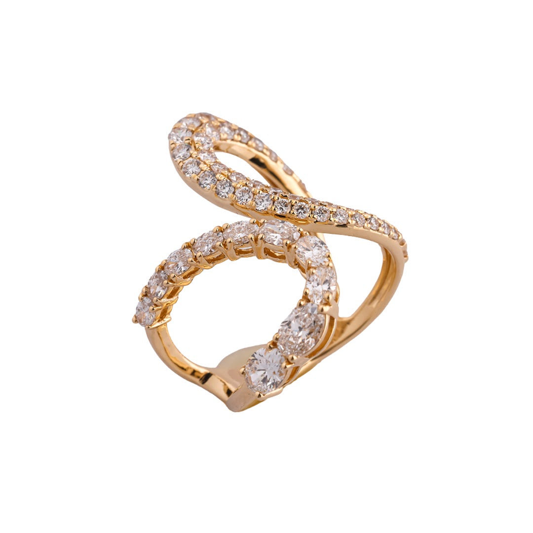 Serpentine Pavé Runway Cocktail Ring — view 6