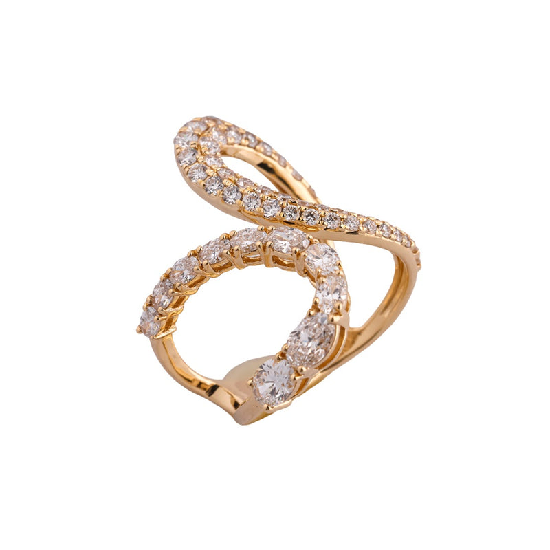 Serpentine Pavé Runway Cocktail Ring — view 6