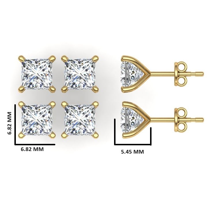 Classic Blissful Solitaire Lab Diamond Martini Studs Earrings