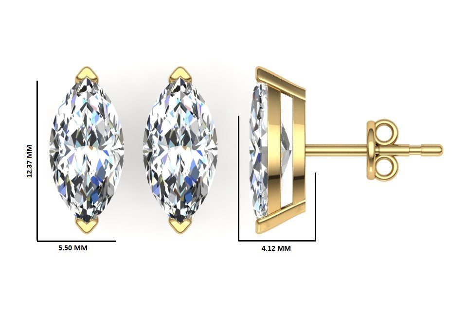 Classic Blissful Solitaire Lab Diamond Martini Studs Earrings