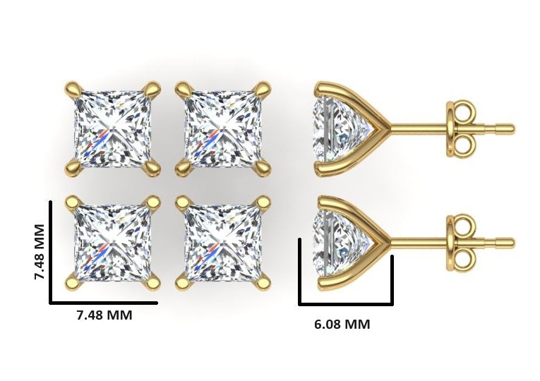 Classic Blissful Solitaire Lab Diamond Martini Studs Earrings