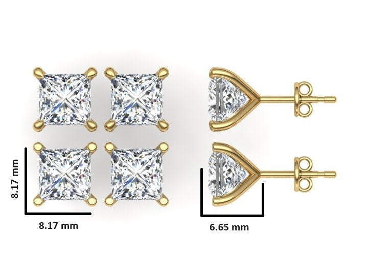 Classic Blissful Solitaire Lab Diamond Martini Studs Earrings