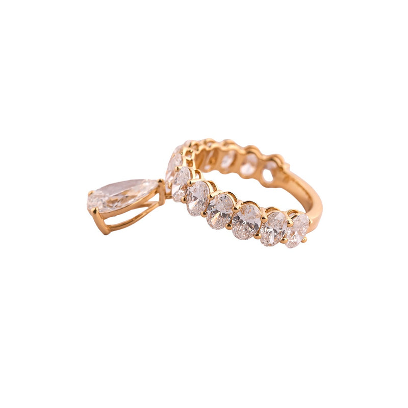 Cascadia Oval Line & Pear Drop Statement Ring — view 2
