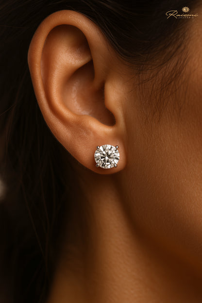Forever Frost – White Gold 50 Cent Lab-Grown Solitaire Studs
