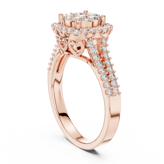 Ethereal Spark Royal Look – Cluster Style Lab Diamond Engagement Ring