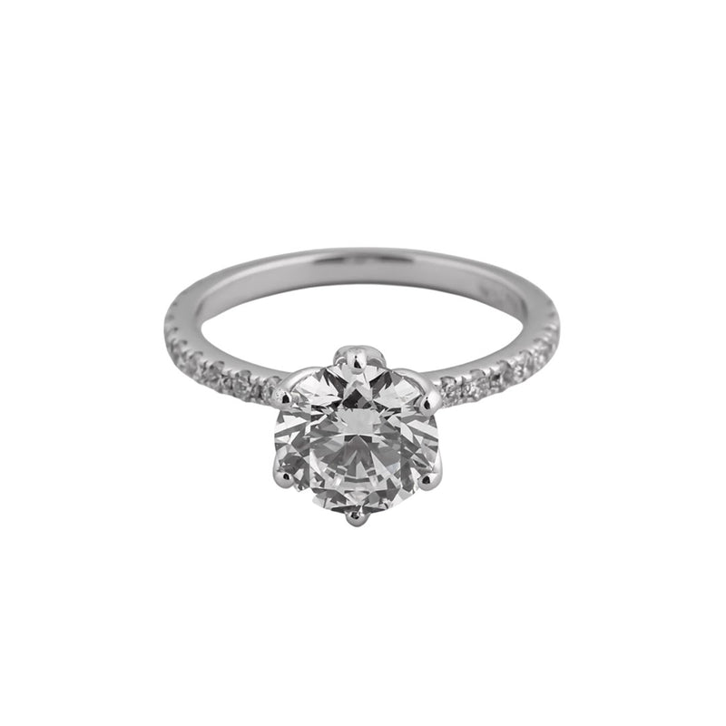Lucent Round Pavé Solitaire Ring — view 3