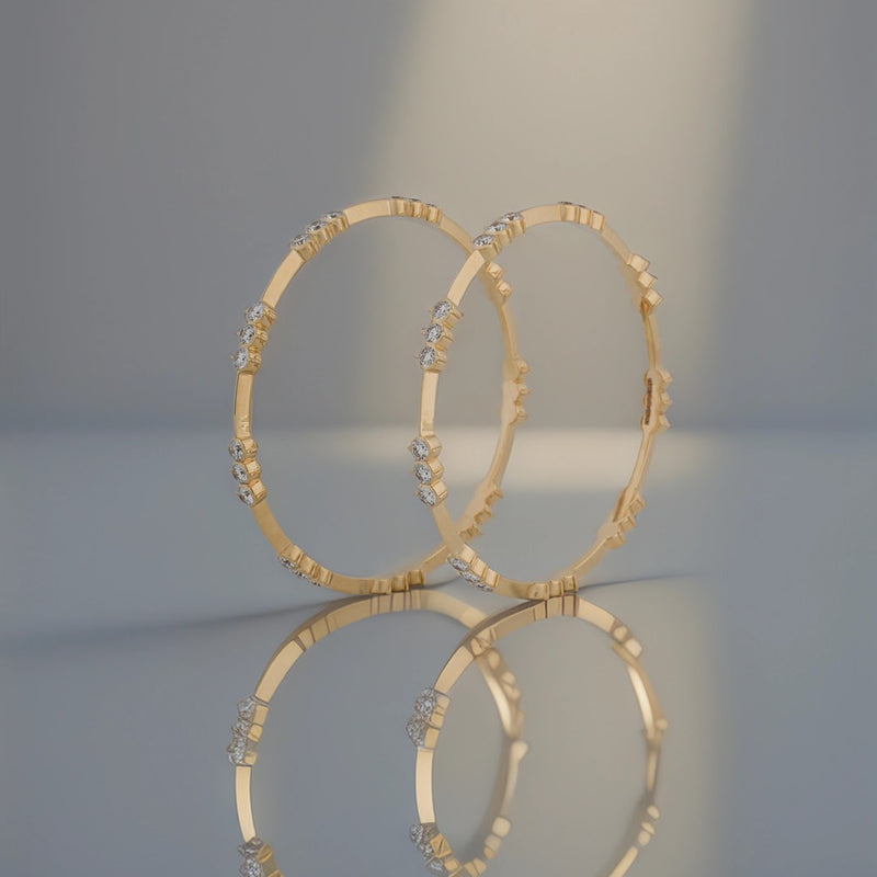 9.16 Ct Round Lab-Grown Diamond Bangle — view 1