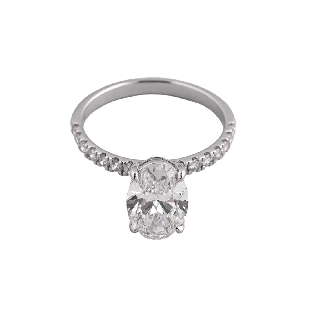 Elysian Oval Pavé Solitaire Ring — view 3