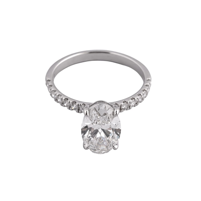 Elysian Oval Pavé Solitaire Ring — view 3