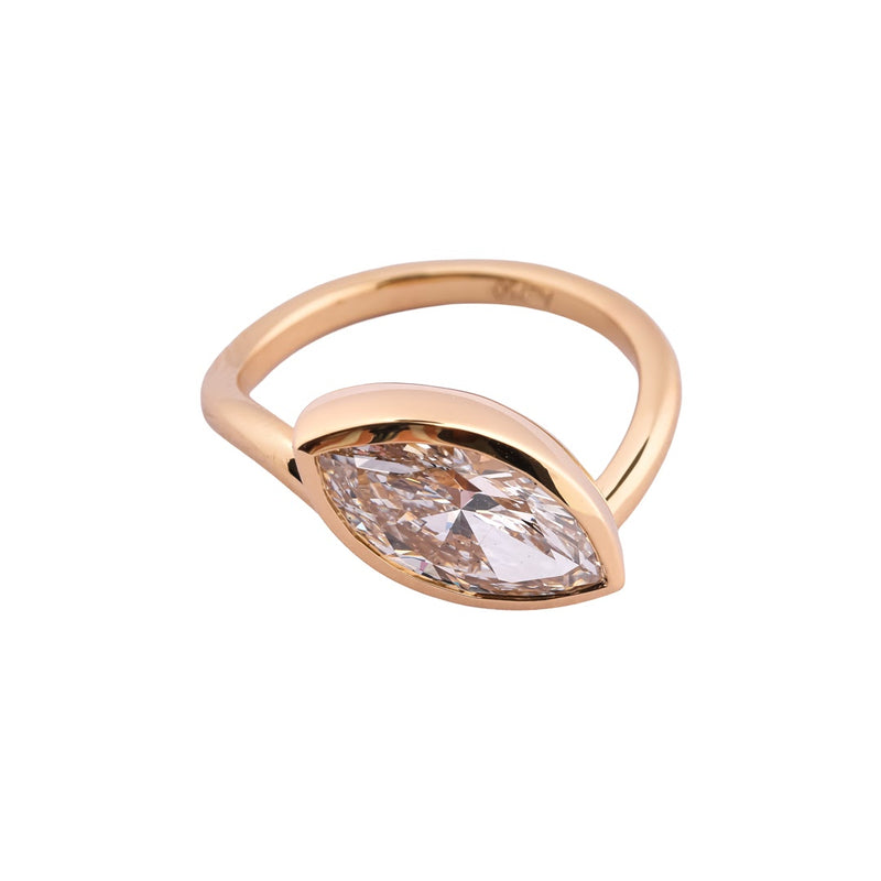 Marquise Orbit Sculptural Bezel Ring — view 3