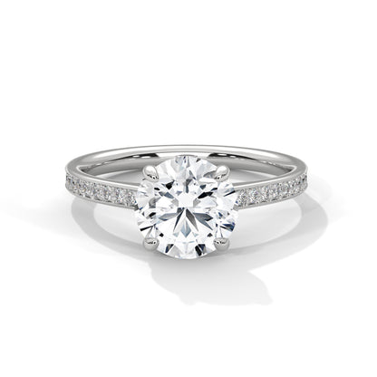 Luster 2 Carat Round Solitaire Lab Diamond Wedding Ring