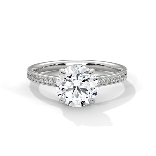 Luster 2 Carat Round Solitaire Lab Diamond Wedding Ring