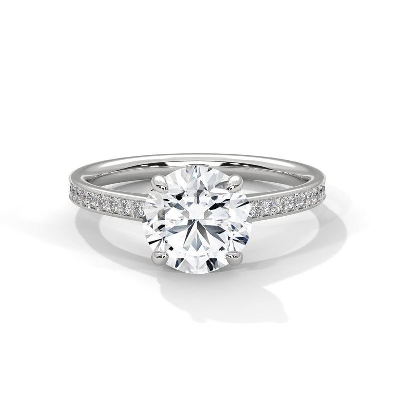 Luster 2 Carat Round Solitaire Lab Diamond Wedding Ring