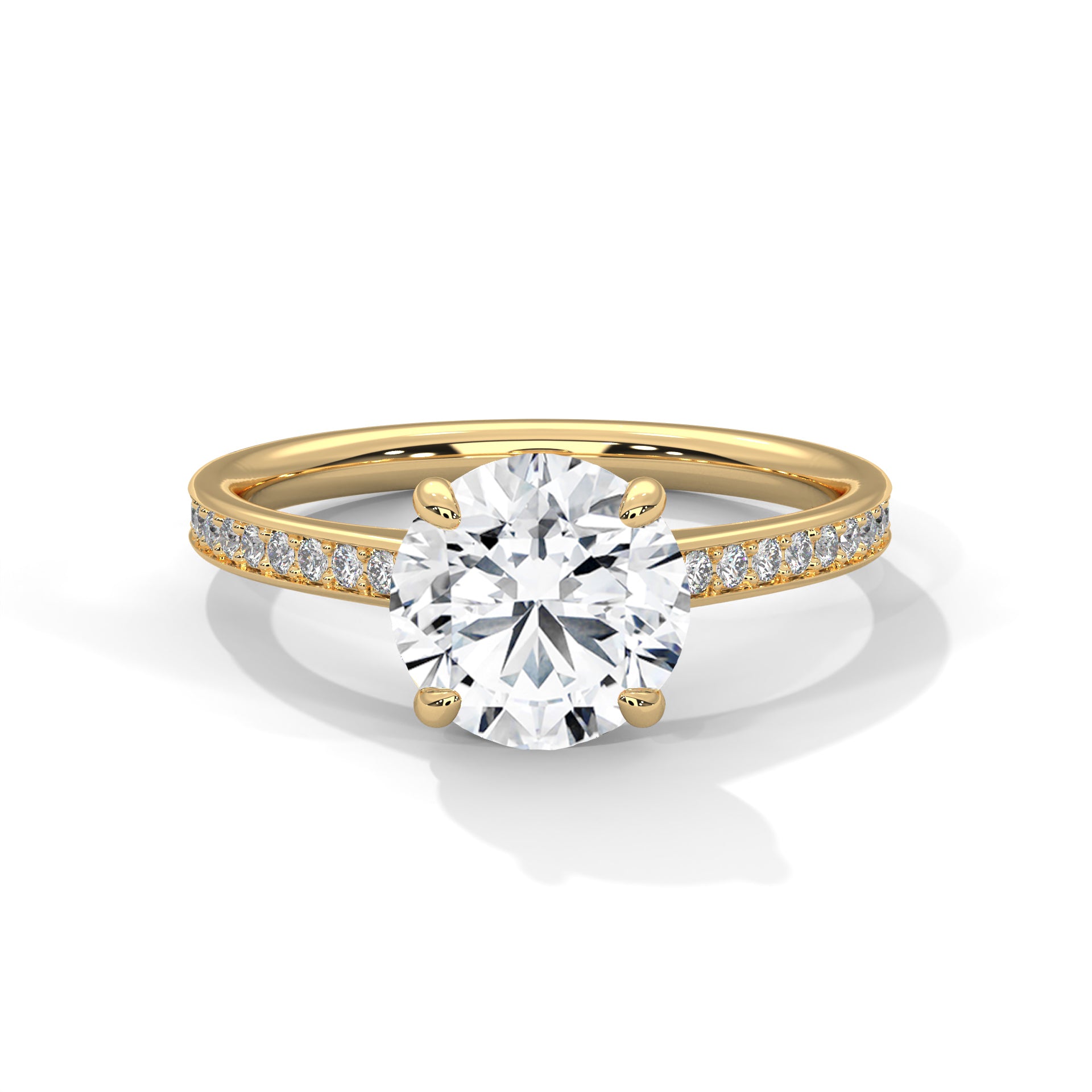 Luster 2 Carat Round Solitaire Lab Diamond Wedding Ring