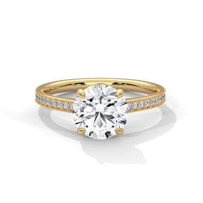 Luster 2 Carat Round Solitaire Lab Diamond Wedding Ring