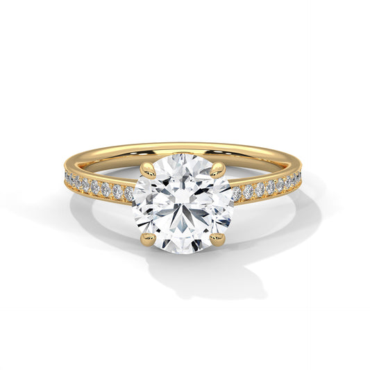 Luster 2 Carat Round Solitaire Lab Diamond Wedding Ring