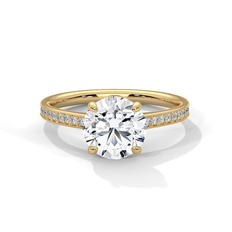 Luster 2 Carat Round Solitaire Lab Diamond Wedding Ring