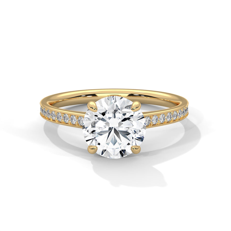 Luster 2 Carat Round Solitaire Lab Diamond Wedding Ring
