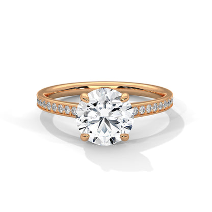 Luster 2 Carat Round Solitaire Lab Diamond Wedding Ring