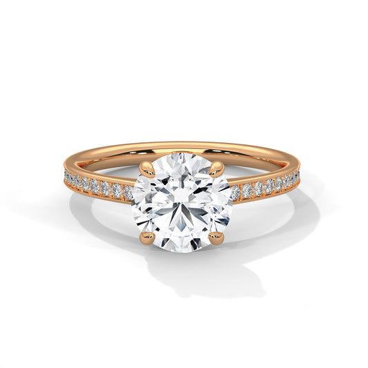 Luster 2 Carat Round Solitaire Lab Diamond Wedding Ring