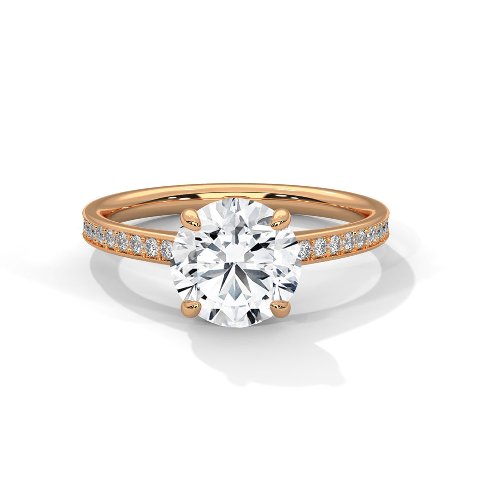 Luster 2 Carat Round Solitaire Lab Diamond Wedding Ring