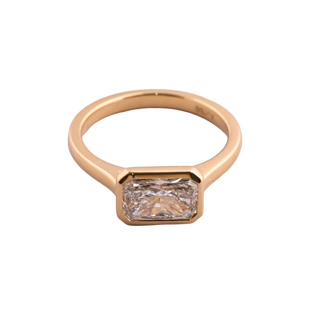 Monaco East-West Radiant Bezel Ring — view 3