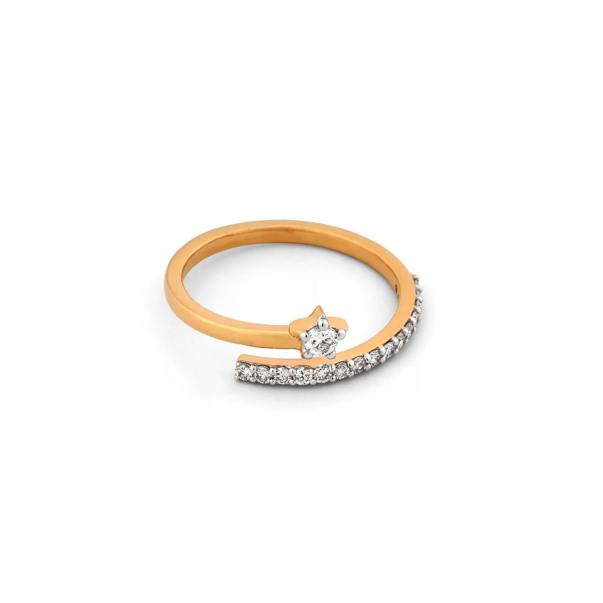 Diamond Spiral Wrap Ring - front view
