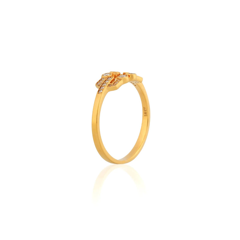Celeste Triple-Line Bezel Diamond Band — profile view