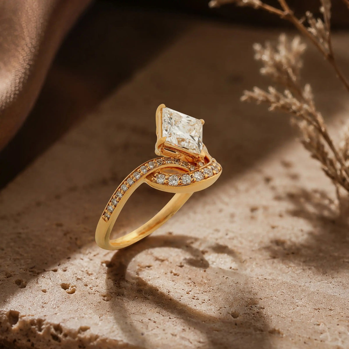 Virelle Princess Chevron Crown Ring — profile view