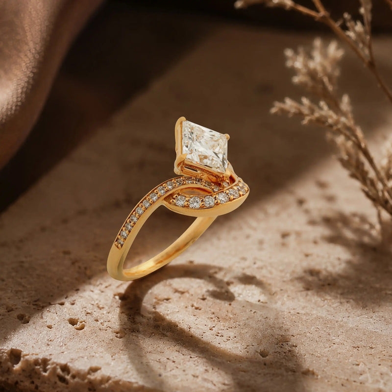 Virelle Princess Chevron Crown Ring — profile view