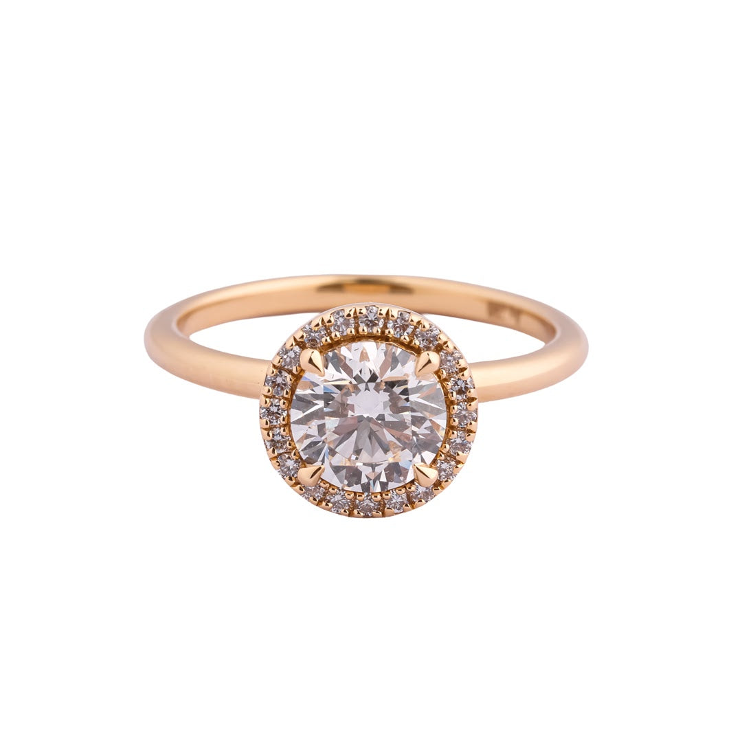 Aurelia Round Micro-Halo Solitaire Ring — view 1