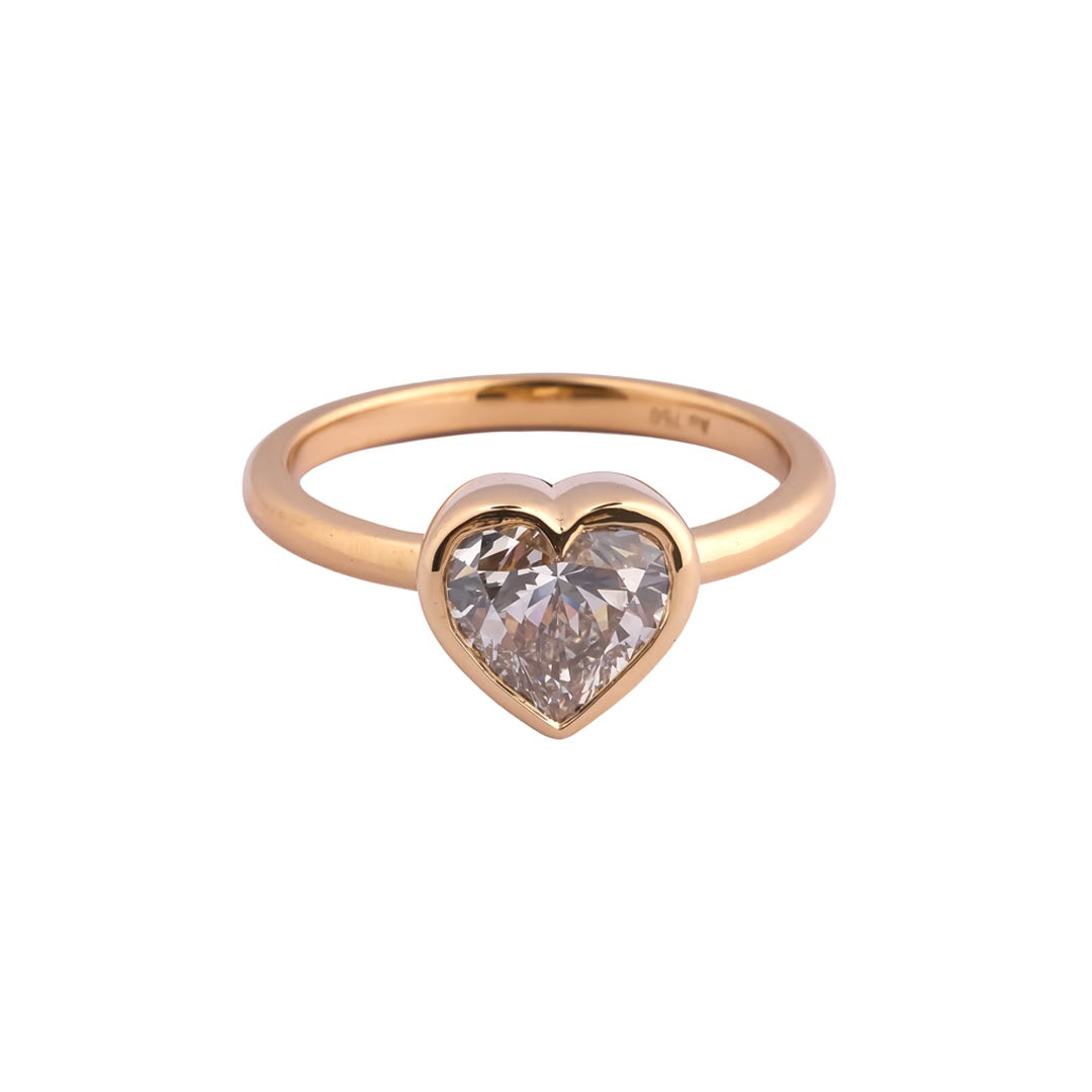 Amour Heart Bezel Solitaire Ring — view 3