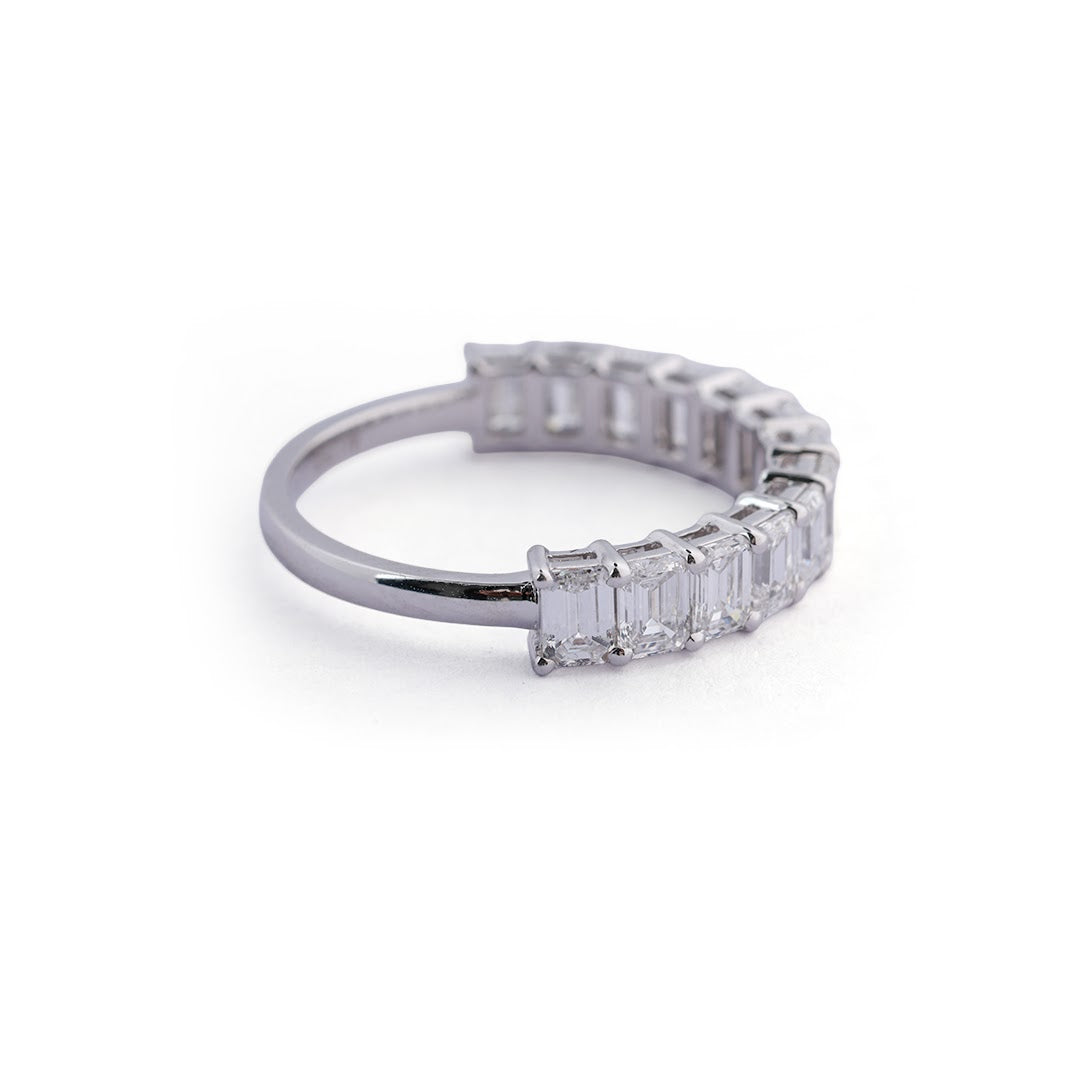 Emerald-Cut Lab-Grown Diamond Band - worn view