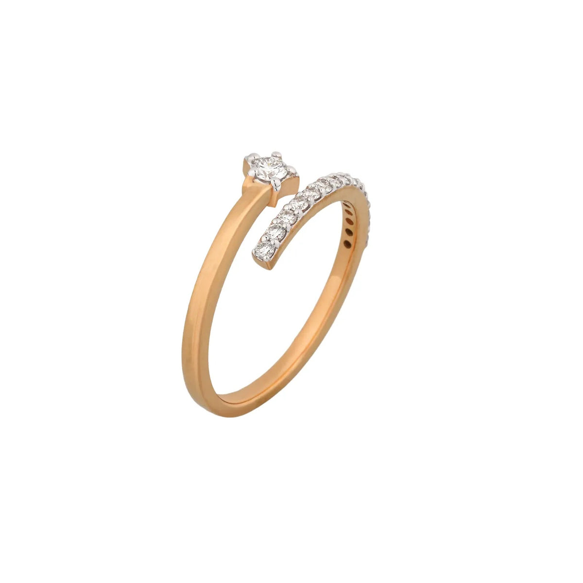 Diamond Spiral Wrap Ring - angled view