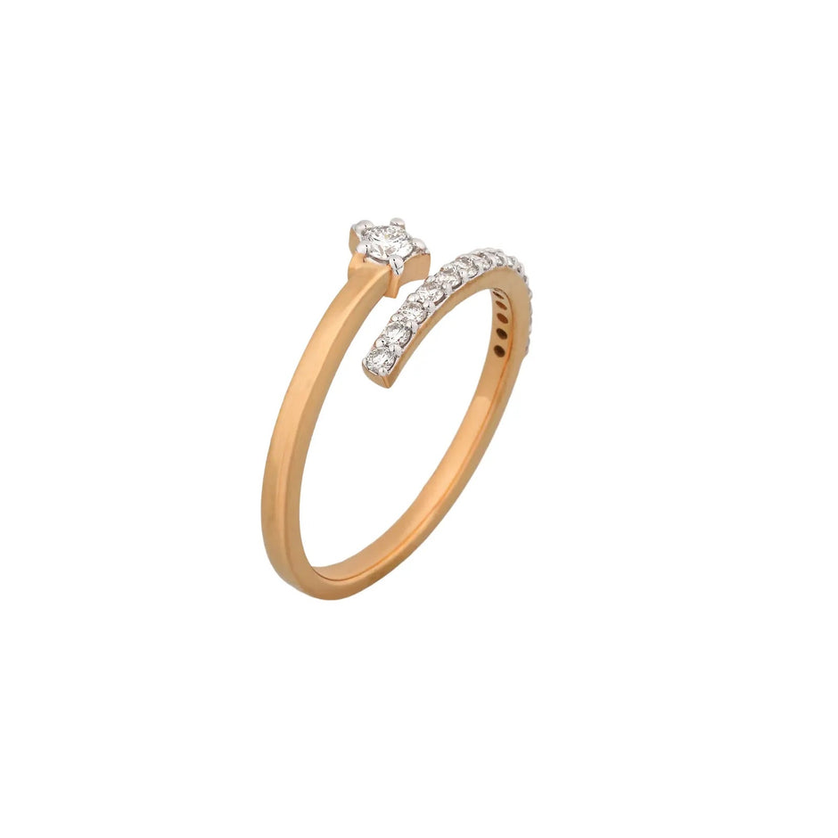 Diamond Spiral Wrap Ring - angled view