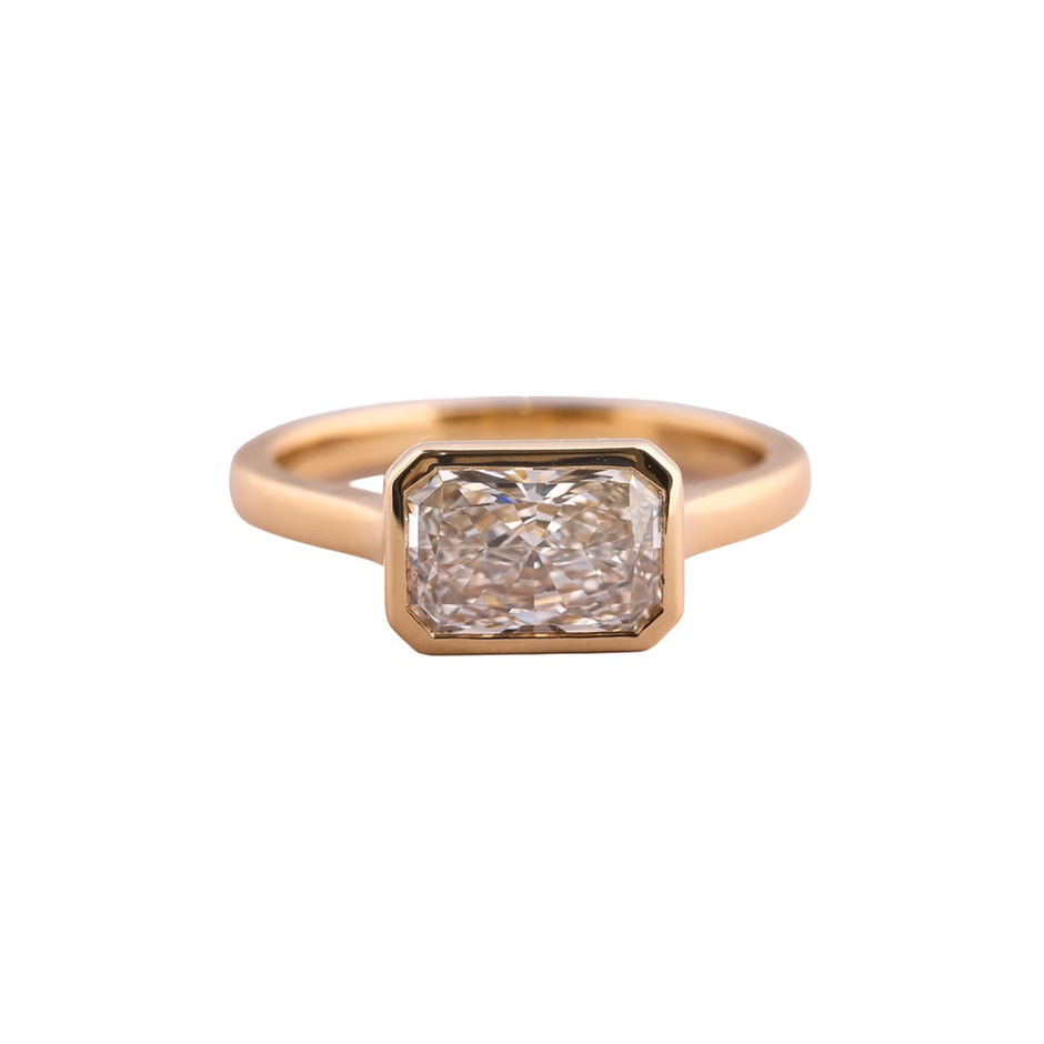 Monaco East-West Radiant Bezel Ring — view 1