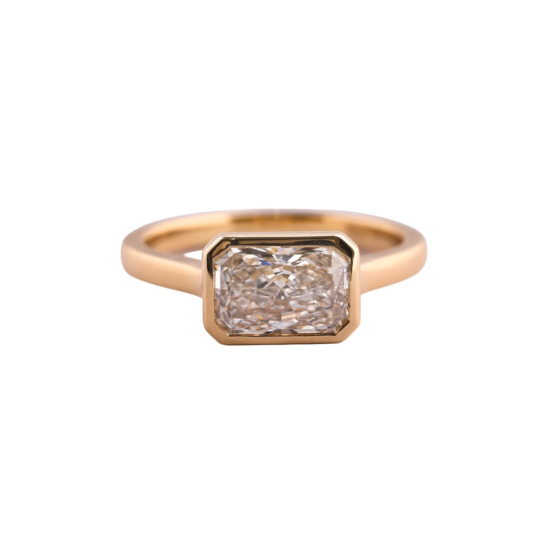 Monaco East-West Radiant Bezel Ring — view 1